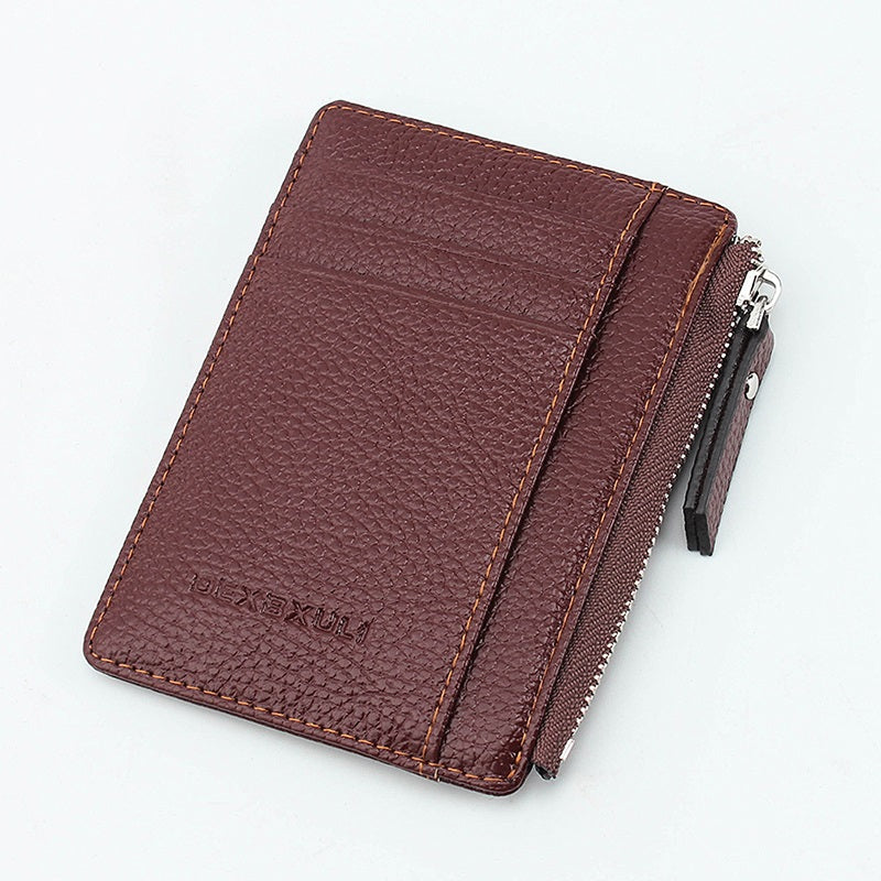 PU Leather Metal Card Holder Money Cash Clip Mini Wallet Mssza
