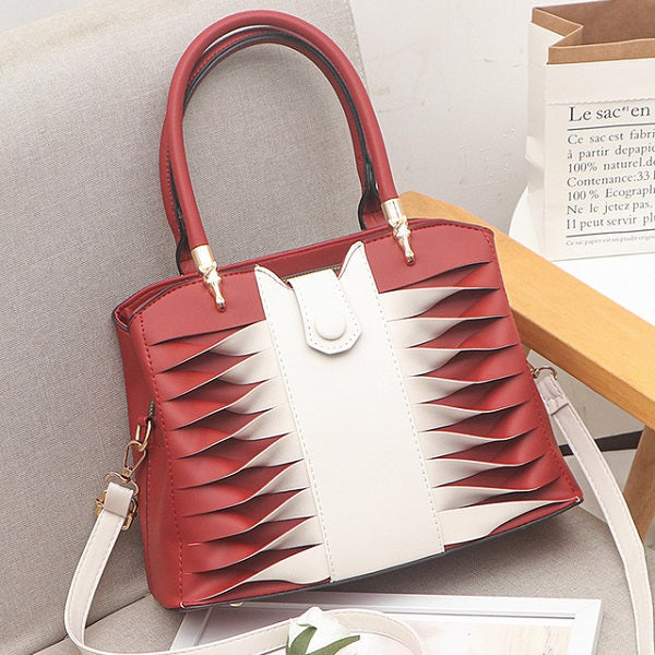 PU Leather Wave streaks Handbags Mssza