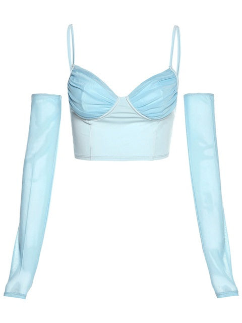 Patchwork Ruched Half Sleeves Party Clubwear Mssza