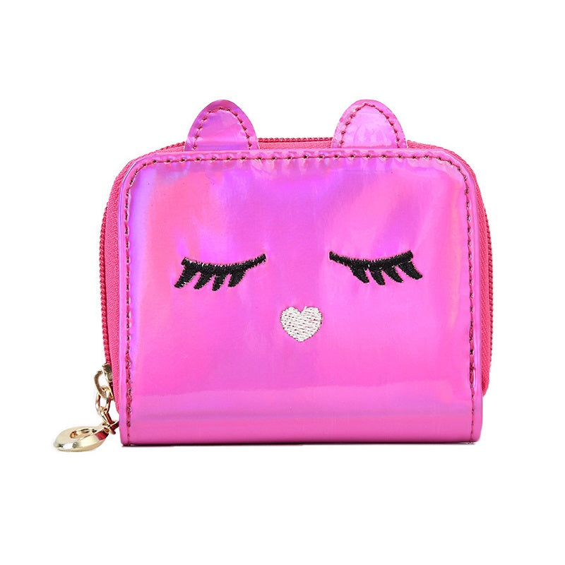 Pu Leather Cartoon Cat Face Mini Coin Purses Mssza