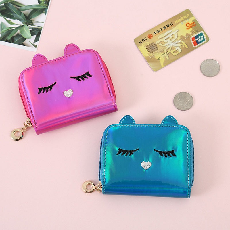 Pu Leather Cartoon Cat Face Mini Coin Purses Mssza