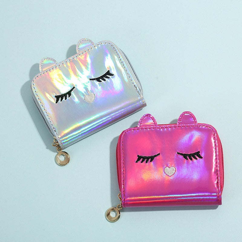 Pu Leather Cartoon Cat Face Mini Coin Purses Mssza