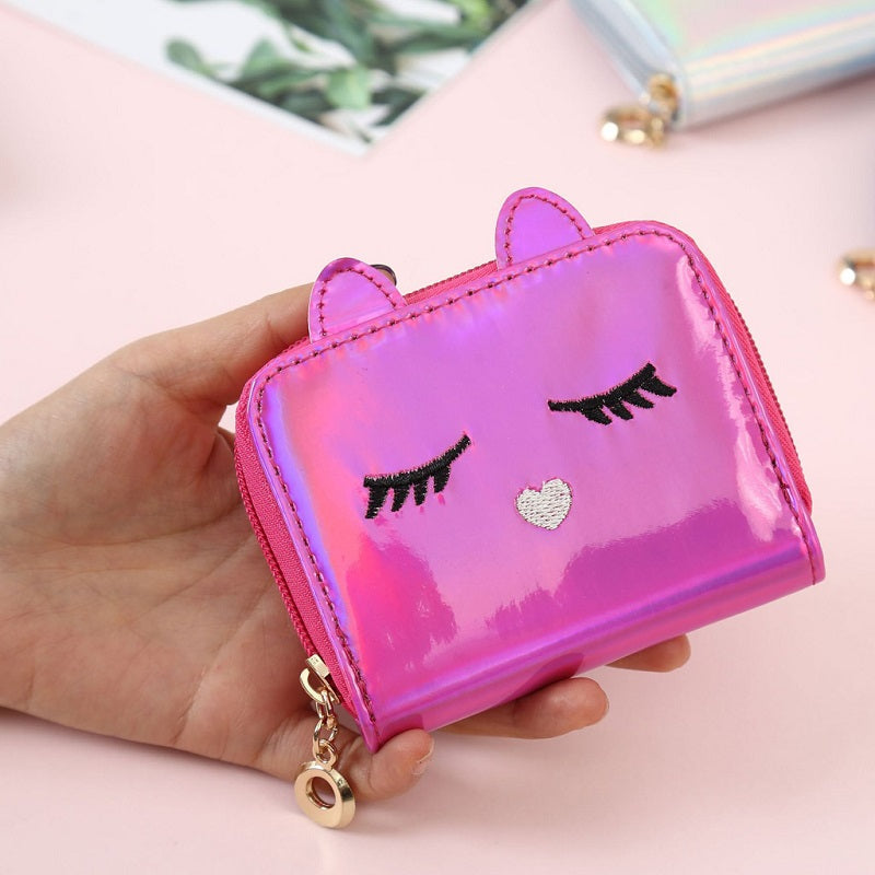 Pu Leather Cartoon Cat Face Mini Coin Purses Mssza