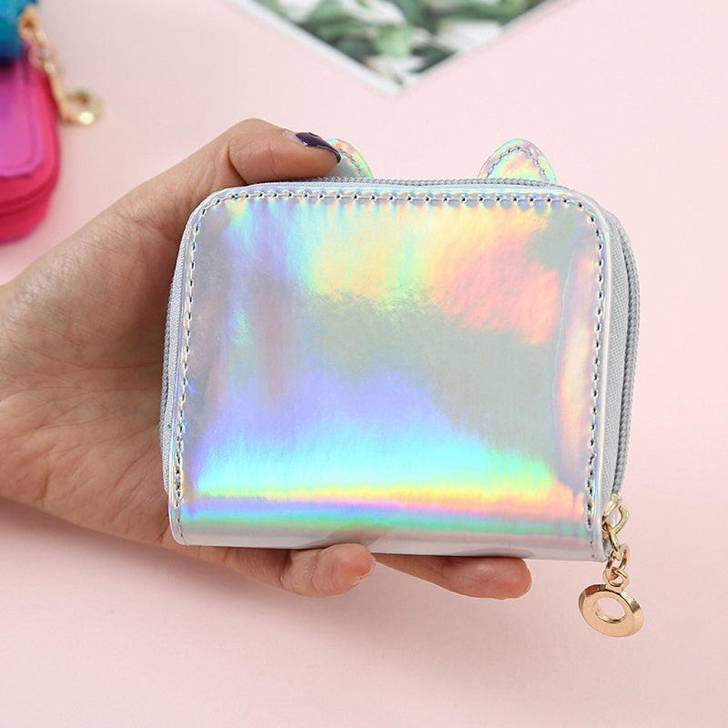 Pu Leather Cartoon Cat Face Mini Coin Purses Mssza
