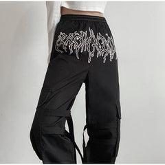Punk Pockets Cargo Harem Print Pants Mssza