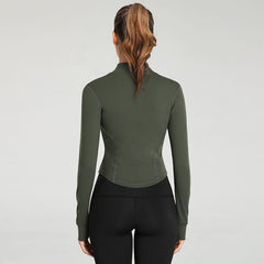 Quick-drying Stand Collar Zipper Sports Top Mssza