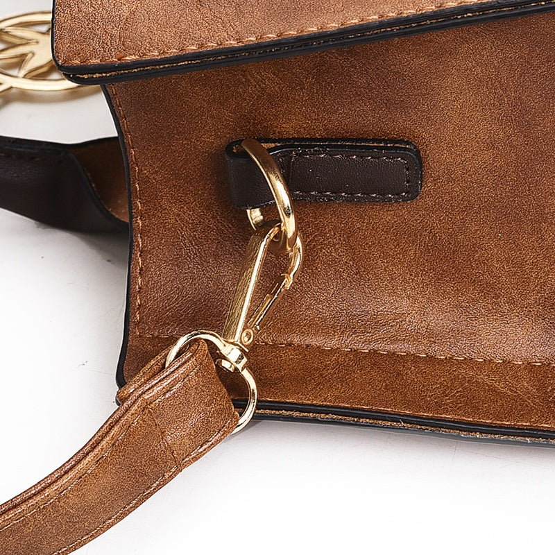 Ruched Flap Crossbody Soft Leather Handbags Mssza