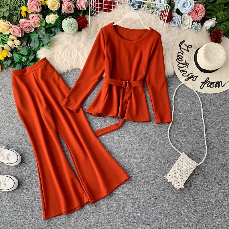 Sashes Outfit Flare Leg Pants Mssza