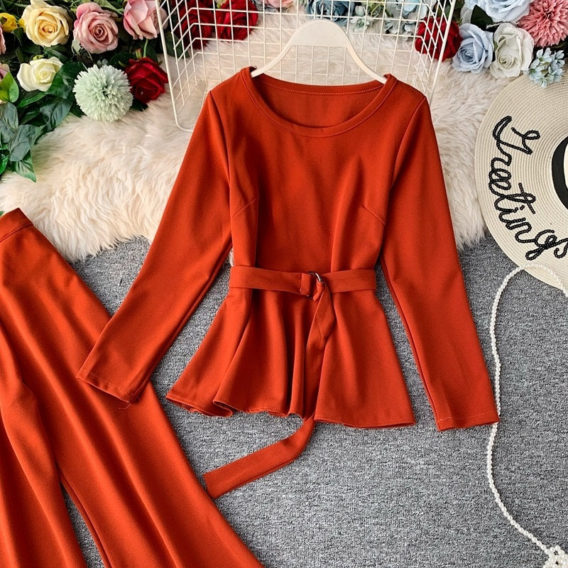 Sashes Outfit Flare Leg Pants Mssza