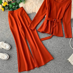 Sashes Outfit Flare Leg Pants Mssza