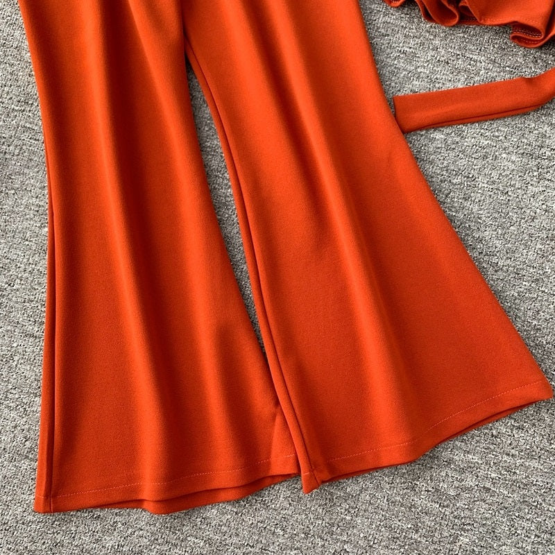 Sashes Outfit Flare Leg Pants Mssza