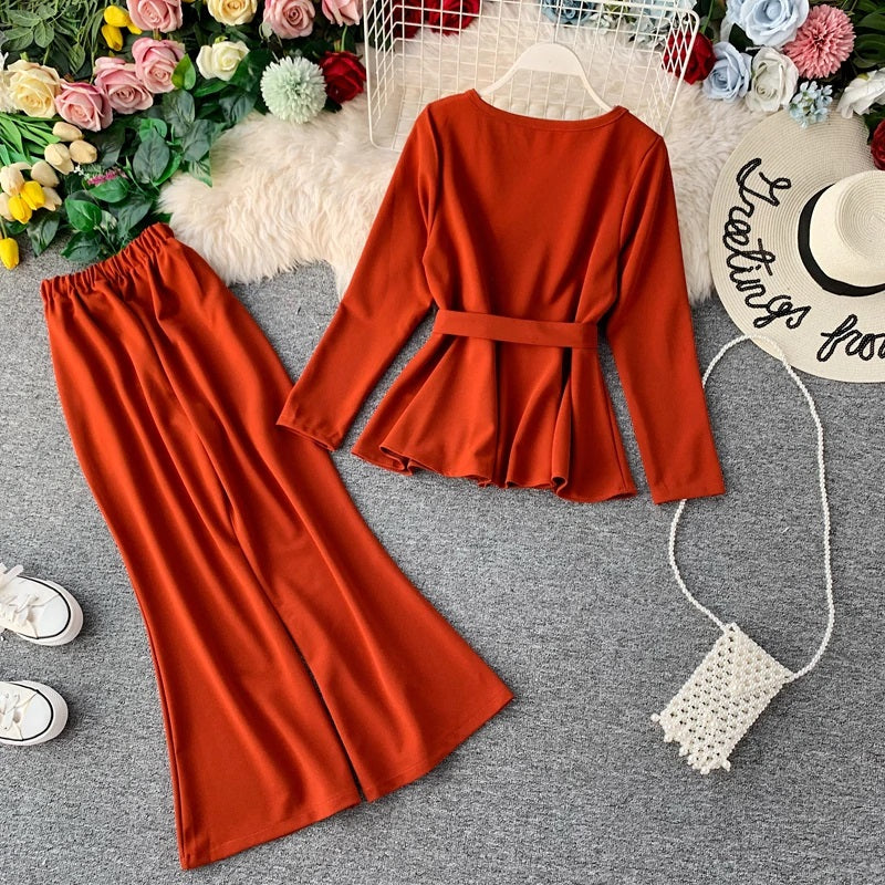 Sashes Outfit Flare Leg Pants Mssza