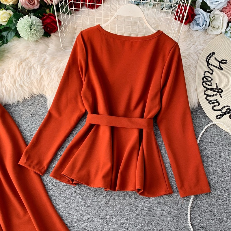 Sashes Outfit Flare Leg Pants Mssza