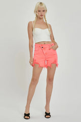 Short Pant Raw Hem Asymmetrical Waist Denim Shorts Mssza