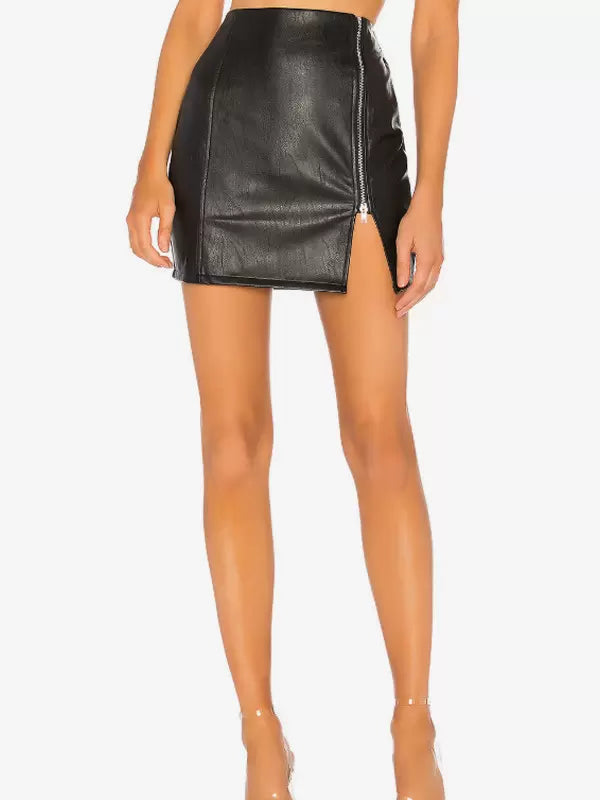 Skirts Natural Waist PU Leather Short elegant party outside Shorts Mssza