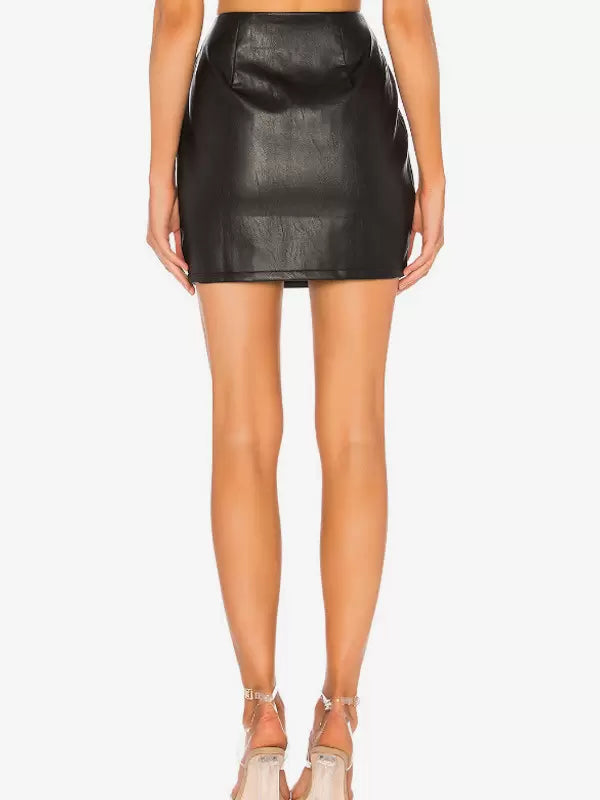 Skirts Natural Waist PU Leather Short elegant party outside Shorts Mssza