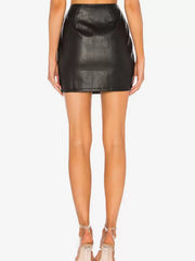 Skirts Natural Waist PU Leather Short elegant party outside Shorts Mssza
