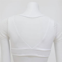 Solid Color Hollow Out Patchwork Sports Top Mssza
