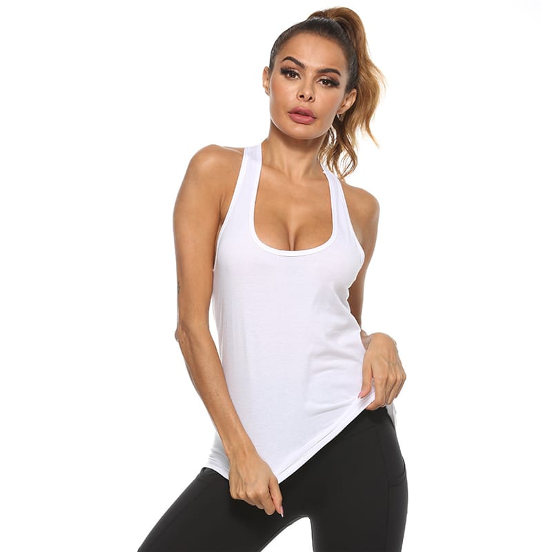 Solid Color Sleeveless Sport Tank Top Mssza