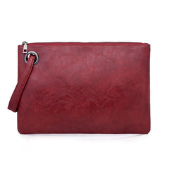 Solid Handbag Women's Clutch Bag Leather Women Envelope Bag Zipper Evening Bag Mssza