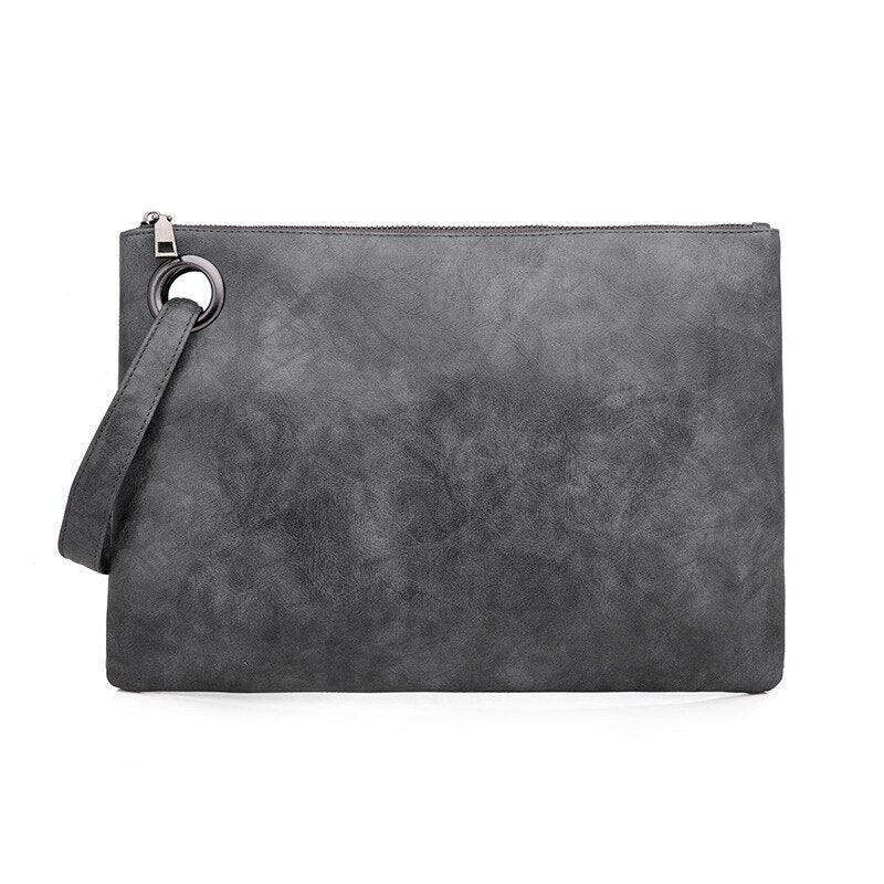 Solid Handbag Women's Clutch Bag Leather Women Envelope Bag Zipper Evening Bag Mssza