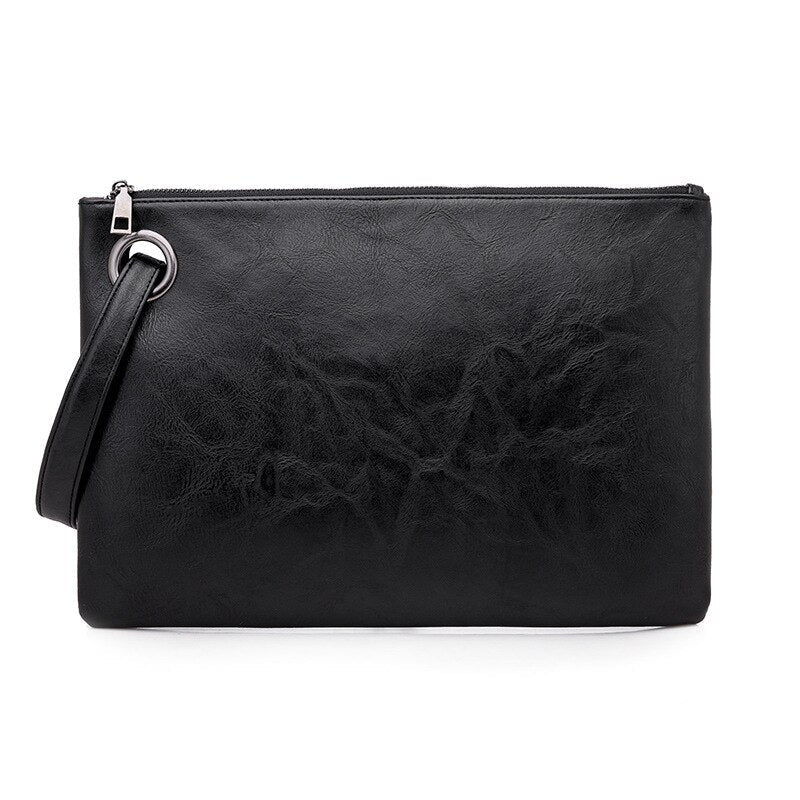 Solid Handbag Women's Clutch Bag Leather Women Envelope Bag Zipper Evening Bag Mssza