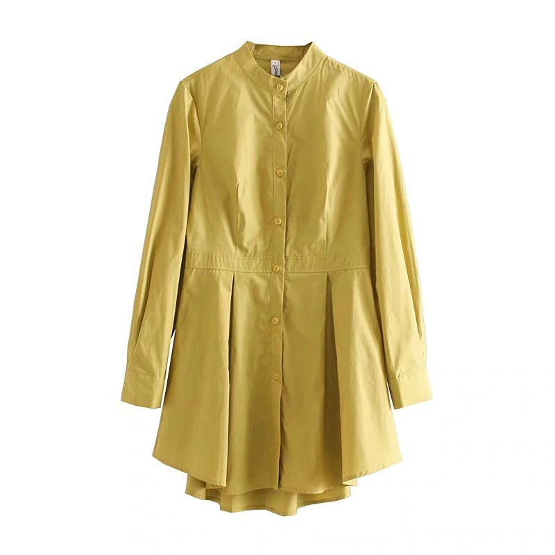 Stand Collar Long Sleeve Blouses Shirt Mssza