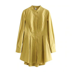 Stand Collar Long Sleeve Blouses Shirt Mssza