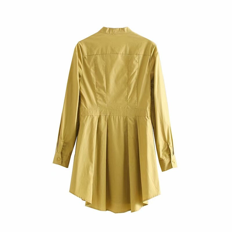 Stand Collar Long Sleeve Blouses Shirt Mssza