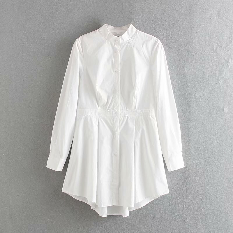 Stand Collar Long Sleeve Blouses Shirt Mssza