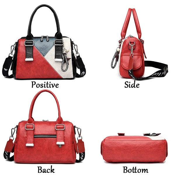 Stitching Leather Shoulder Hand Bags Mssza