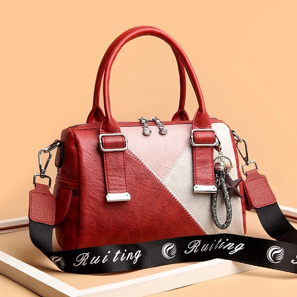 Stitching Leather Shoulder Hand Bags Mssza