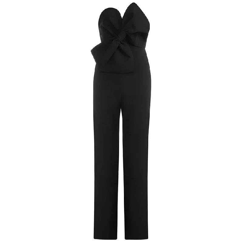 Strapless Bow Backless Bodycon Jumpsuit Mssza