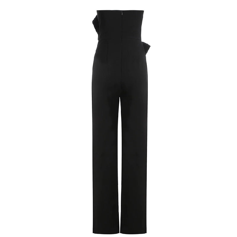 Strapless Bow Backless Bodycon Jumpsuit Mssza