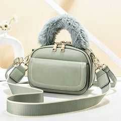 Sweet Retro Splicing Plush Bag Mssza