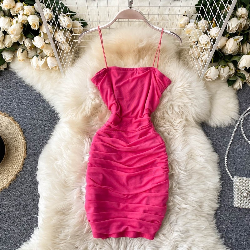 Two Pieces Set Short Tops+Off Shoulder Strap Dress Mssza