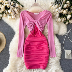 Two Pieces Set Short Tops+Off Shoulder Strap Dress Mssza