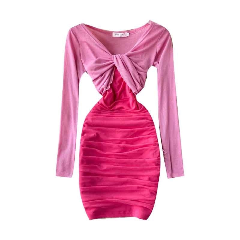 Two Pieces Set Short Tops+Off Shoulder Strap Dress Mssza