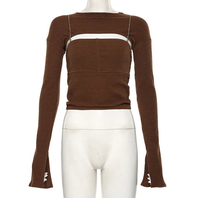 beading Dew shoulder sling +Half Slim Fit top Mssza