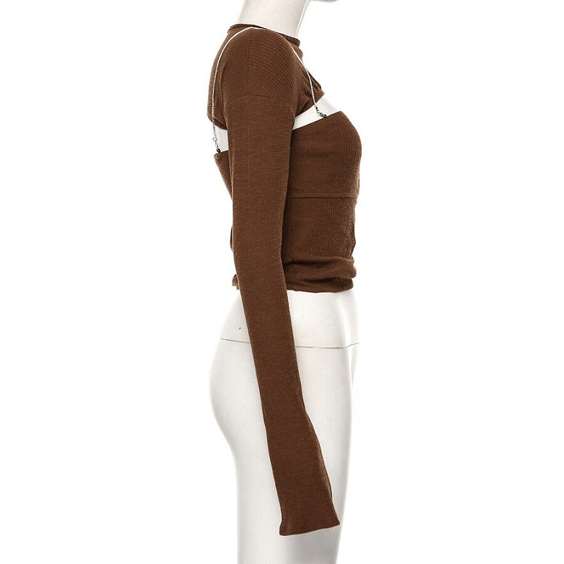beading Dew shoulder sling +Half Slim Fit top Mssza