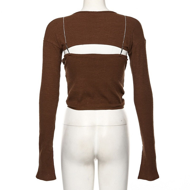 beading Dew shoulder sling +Half Slim Fit top Mssza