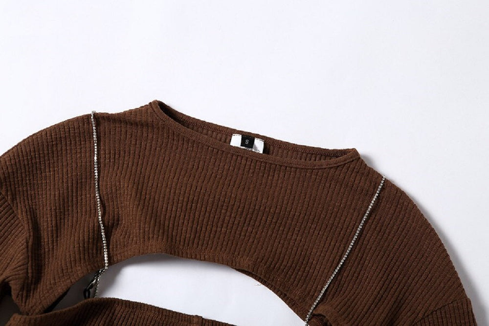 beading Dew shoulder sling +Half Slim Fit top Mssza