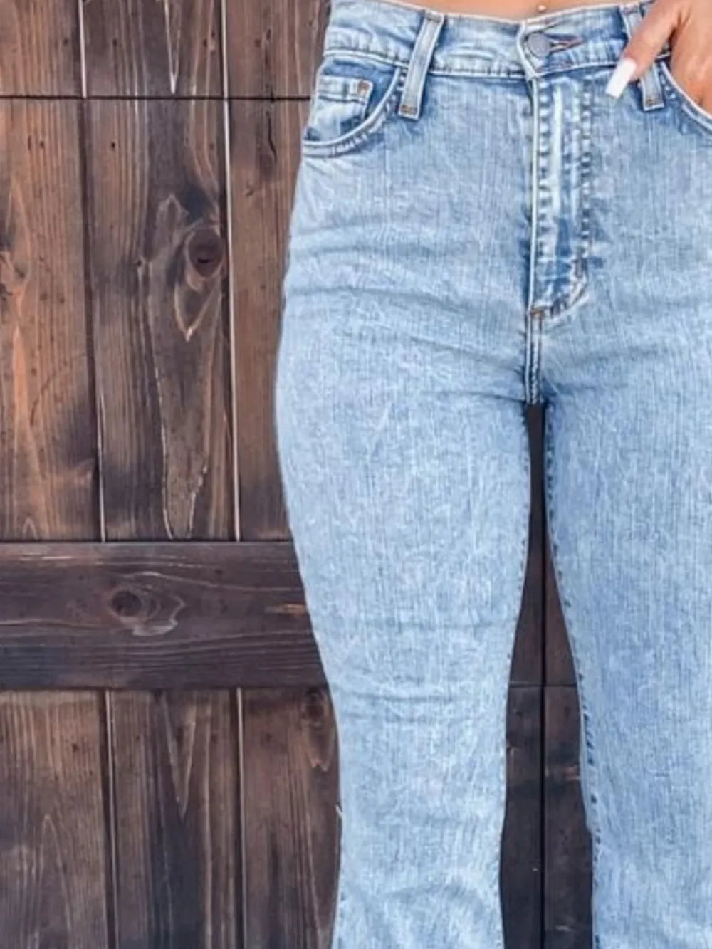 vintage Street Wear Pant Raw Hem Bootcut Jeans Pants Mssza