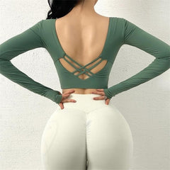 Fitness Blouse Yoga Crop Top Running Gym Sportswear Mssza