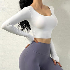 Fitness Blouse Yoga Crop Top Running Gym Sportswear Mssza