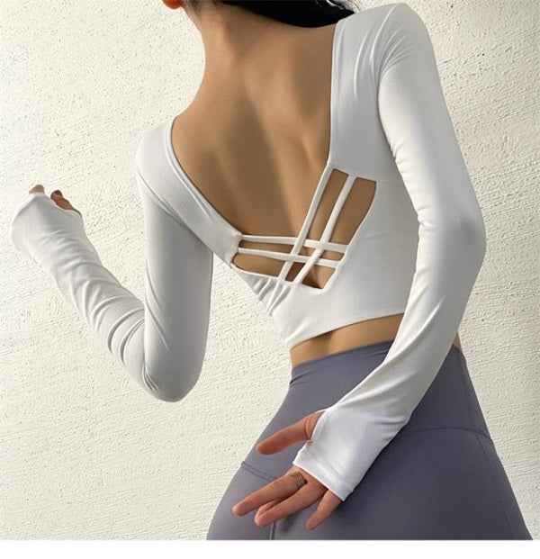 Fitness Blouse Yoga Crop Top Running Gym Sportswear Mssza