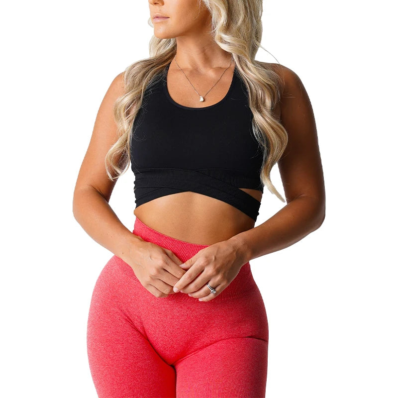 Fitness Elastic Breathable Breast Enhancement Leisure Sports Seamless Bra Top Mssza
