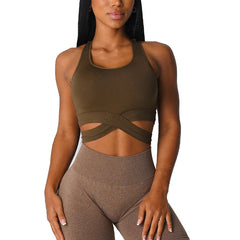 Fitness Elastic Breathable Breast Enhancement Leisure Sports Seamless Bra Top Mssza