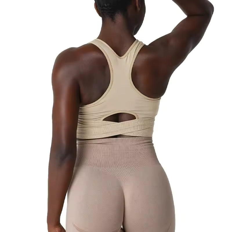 Fitness Elastic Breathable Breast Enhancement Leisure Sports Seamless Bra Top Mssza