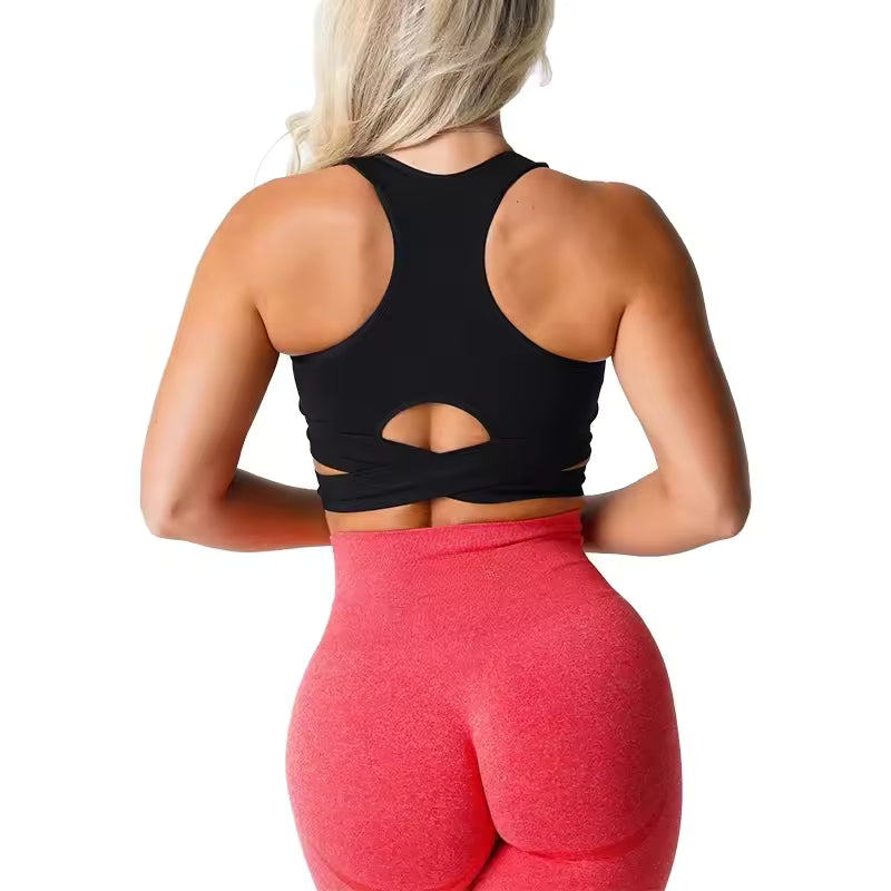 Fitness Elastic Breathable Breast Enhancement Leisure Sports Seamless Bra Top Mssza